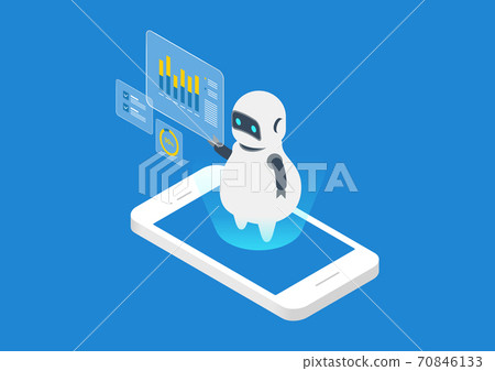 人工智能/人工智能機器人的插圖素材 70846133