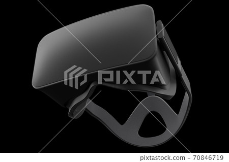 Virtual reality glasses isolated on black with cliping path. 3d rendering 70846719