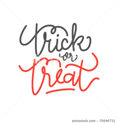 Vector poster with Halloween slogan Trick Or Treat Vector poster with Halloween slogan Trick Or Treat 70846732