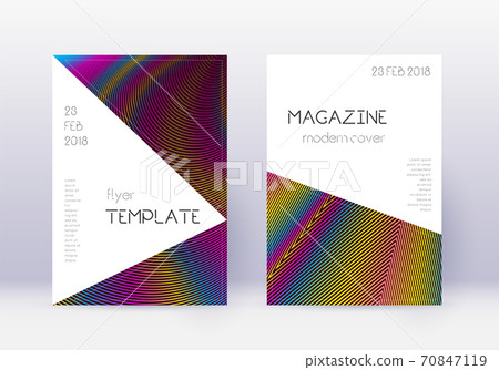 Triangle cover design template set. Rainbow abstra Triangle cover design template set. Rainbow abstra 70847119