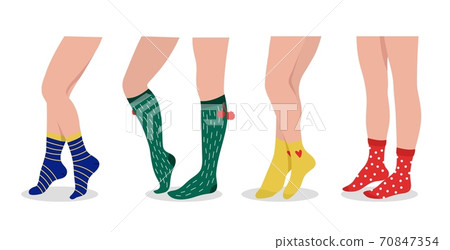 Vector Cartoon Sport Style White Socks Stock Vector