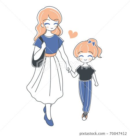 Vector Smiling Parents And Children Going Out Stock Illustration