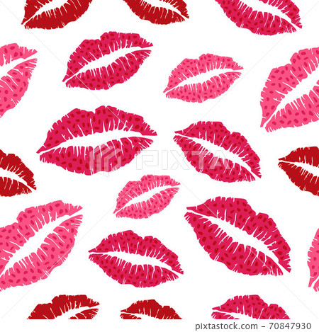 Seamless pattern with cute lips . Creative texture for fabric and textile Seamless pattern with cute lips . Creative texture for fabric and textile 70847930