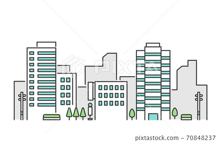 具有建築物和辦公室的市區風光圖片插圖素材 具有建築物和辦公室的市區風光圖片插圖素材 70848237
