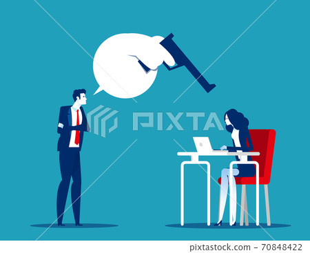 The gun pointed his head to worker. Hasten the job to finish quickly The gun pointed his head to worker. Hasten the job to finish quickly 70848422