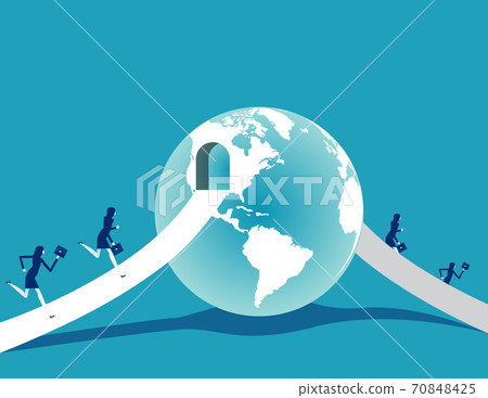 Global business people connection. Team running away forward Global business people connection. Team running away forward 70848425