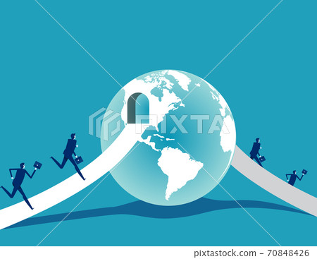 Global business people connection. Team running away forward Global business people connection. Team running away forward 70848426
