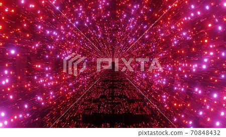 glowing red neon and pink neon lights particle light rays on a abstract red tunnel - a beautiful cool 3d illustration background wallpaper 70848432