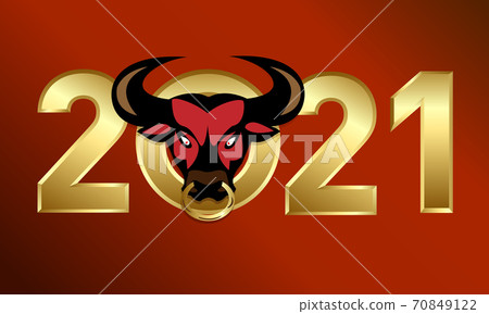 Bull (bull, cow) is the Chinese symbol of the year. Bull Chinese New Year symbol vector illustration. Happy New Year. 2021 70849122