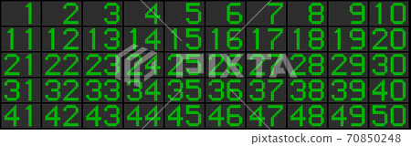 數字圖閃電公告板1-50黃綠色 數字圖閃電公告板1-50黃綠色 70850248