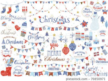 水彩聖誕節插圖和徽標 70850971