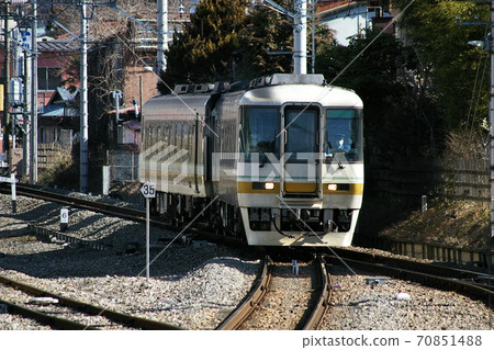 Rapid AIZU Mount Express (Aizu Railway Kiha 8500 series) that enters Kinugawa Onsen Station on the Tobu-Kinugawa Line 70851488