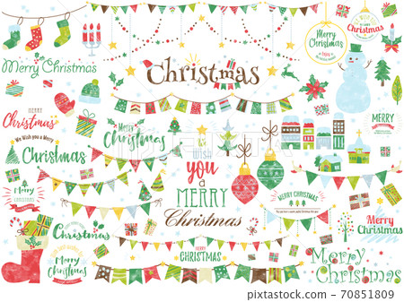 水彩聖誕節插圖和徽標 70851809