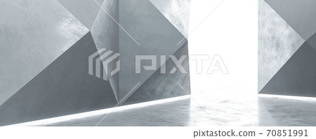 triangular abstract concrete architecture background 3d render illustration 70851991