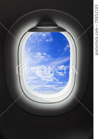 Sky in airplane window 70852183