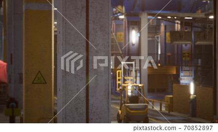 interior of car factory with a production line interior of car factory with a production line 70852897