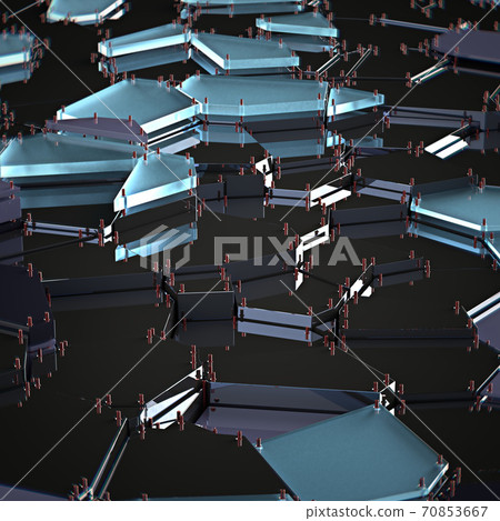 broken glass with sharp pieces over black background 70853667