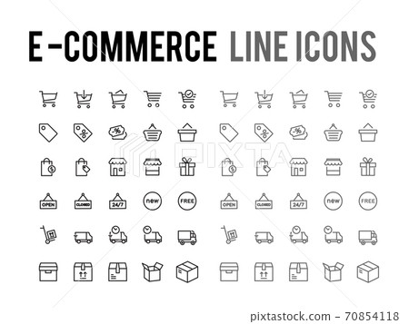 Online shopping vector line icon - app and mobile web responsive Online shopping vector line icon - app and mobile web responsive 70854118
