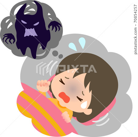 Sleeping girl dreaming scary Sleeping girl dreaming scary 70854257