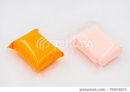 Set of Color Modeling Clay or Light Plasticine for modeling on the white background 70854655