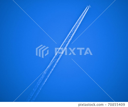 Airplane cloud and blue sky 70855409