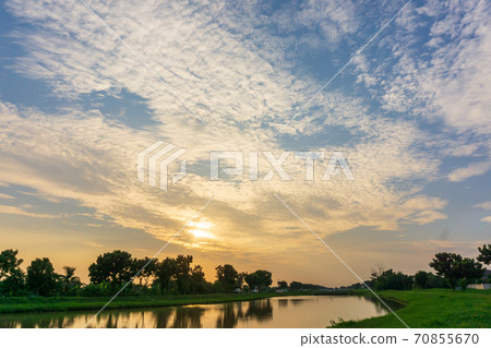 beautiful sunset on the field beautiful sunset on the field 70855670