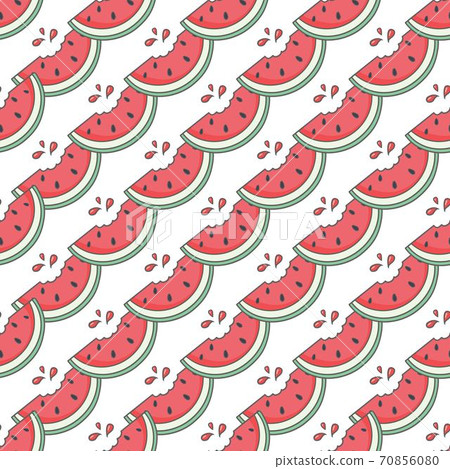 Watermelon illustration seamless pattern with bright color. Useful for wrapping paper and decorations. Vector background. 70856080