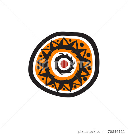 Aboriginal art dots painting icon logo design template 70856111