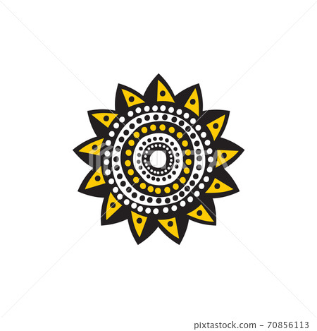 Aboriginal art dots painting icon logo design template 70856113