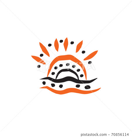 Aboriginal art dots painting icon logo design template Aboriginal art dots painting icon logo design template 70856114