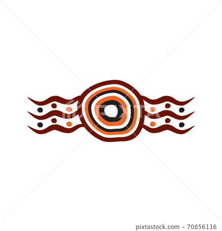 Aboriginal art dots painting icon logo design template 70856116