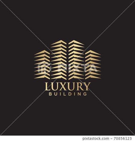 Luxury building logo design with golden color - Stock Illustration ...
