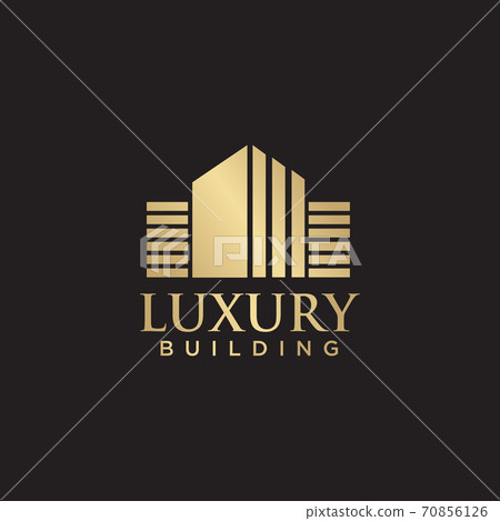 Luxury building logo design with golden color - Stock Illustration ...