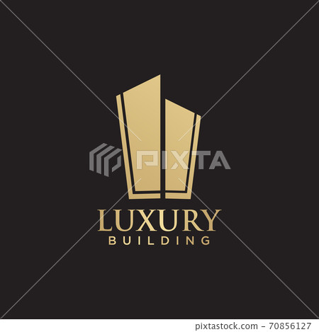 Luxury building logo design with golden color - Stock Illustration ...