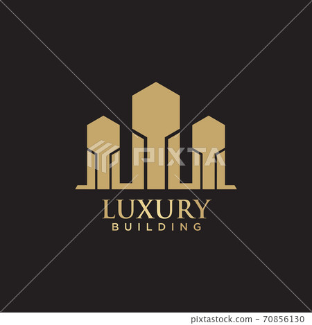Luxury building logo design with golden color - Stock Illustration ...