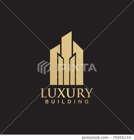 Luxury building logo design with golden color - Stock Illustration ...