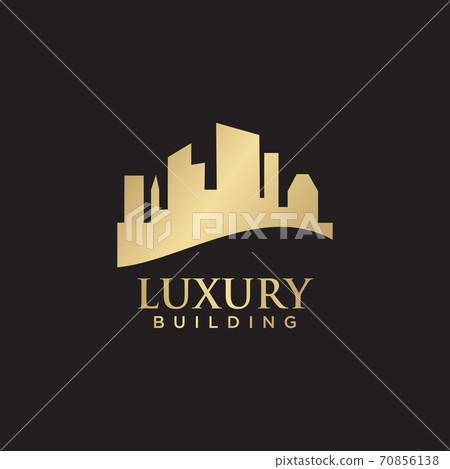 Luxury building logo design with golden color - Stock Illustration ...