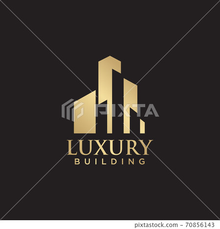 Luxury building logo design with golden color - Stock Illustration ...