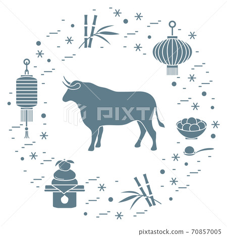 New Year Ox Bull symbol 2021 Chinese calendar 70857005