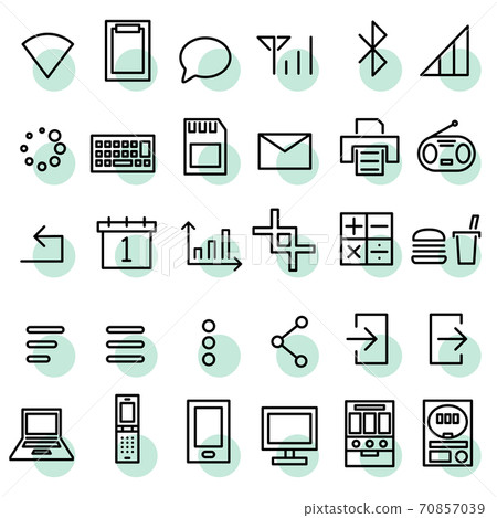 Icon material Wi-Fi menu Trimming terminal Radio graph SNS Bluetooth etc. 70857039