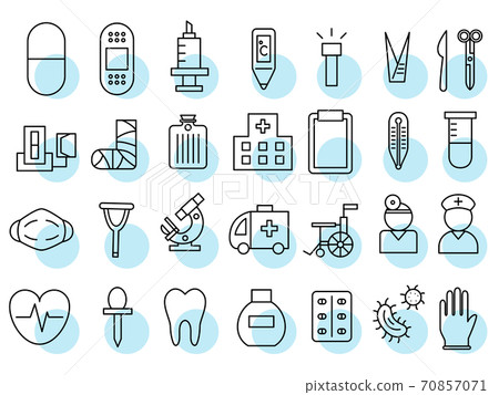 Medical icon material Adhesive plaster vaccine Thermometer Sphygmomanometer Doctor Nurse Hospital Fungus Wheelchair Mask Fracture etc. Medical icon material Adhesive plaster vaccine Thermometer Sphygmomanometer Doctor Nurse Hospital Fungus Wheelchair Mask Fracture etc. 70857071
