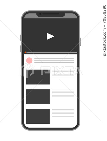 智能手機上顯示的視頻網站（人像） 70858290