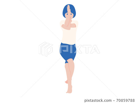 Gymnastics yoga eagle pose illustration Gymnastics yoga eagle pose illustration 70859788