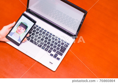 Face recognition security eKYC DX [Image of digitization of authentication] 70860864