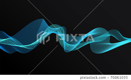Abstract stylish modern design with trendy blue wave on dark background 70861035