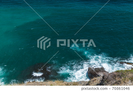 Black Sea rocky coast with breaking waves Black Sea rocky coast with breaking waves 70861046