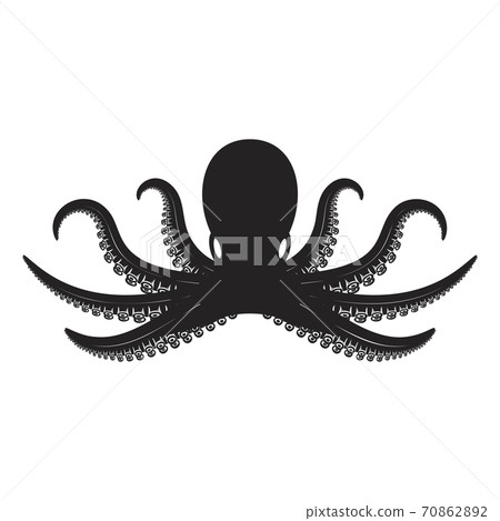 Octopus illustration isolated on white background. Design element for logo, label, emblem, sign. Octopus illustration isolated on white background. Design element for logo, label, emblem, sign. 70862892