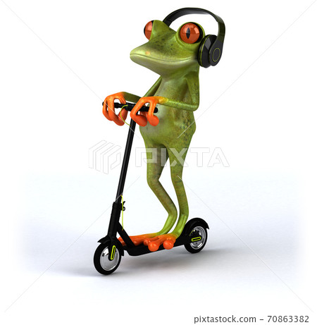 Fun 3D green cartoon frog - Stock Illustration [70863382] - PIXTA