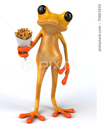 Fun frog- 3D Illustration 70863850