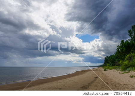 baltic sea coast in latvia in summer 70864412